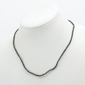 Estate 20.0ct Faceted Bead Cut Black Diamond 18K White Gold 18" Long Necklace