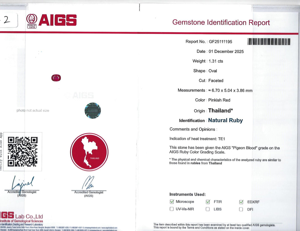 Fine 1.31ct AIGS GIA Pigeon Blood Ruby 0.46ct Diamond Platinum Ring Size 7