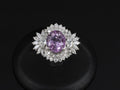 5.26ct Purple Sapphire GIA Heated Ceylon 1.43ct Diamond Platinum Ring, Size 7