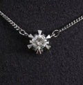 0.35ct GH/VS Natural Untreated Diamond Platinum Pendant Snowflake Necklace