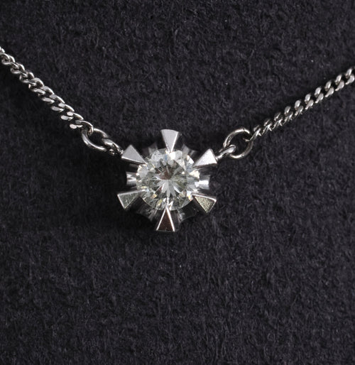 0.35ct GH/VS Natural Untreated Diamond Platinum Pendant Snowflake Necklace