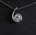 Fine 0.36ct Round Cut Natural Diamond & Platinum Tear Drop Snake Necklace