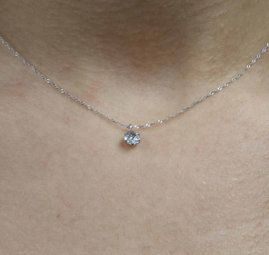 Classic 0.30ct Round Natural Untreated Diamond Pendant & Platinum Chain Necklace