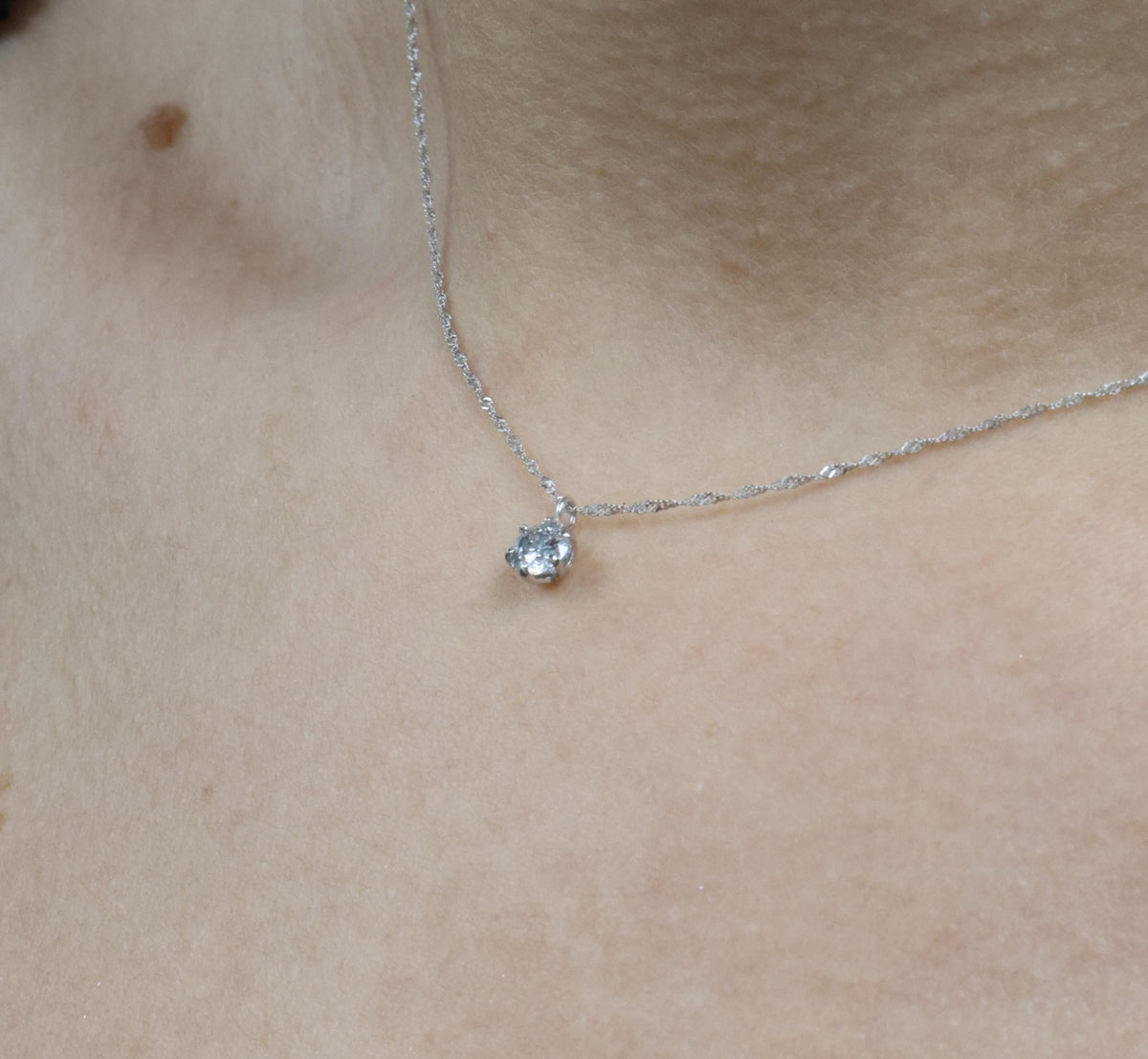 Classic 0.30ct Round Natural Untreated Diamond Pendant & Platinum Chain Necklace