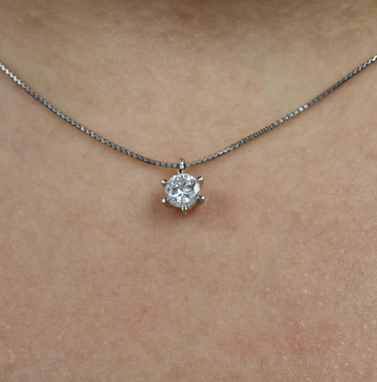 Classic 0.35ct Round Natural Untreated Diamond Platinum Pendant Necklace