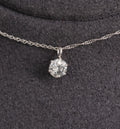 Classic 0.30ct Round Natural Untreated Diamond Pendant & Platinum Chain Necklace