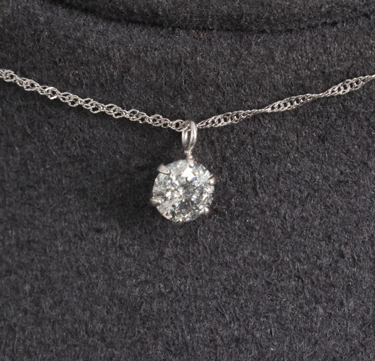 Classic 0.30ct Round Natural Untreated Diamond Pendant & Platinum Chain Necklace