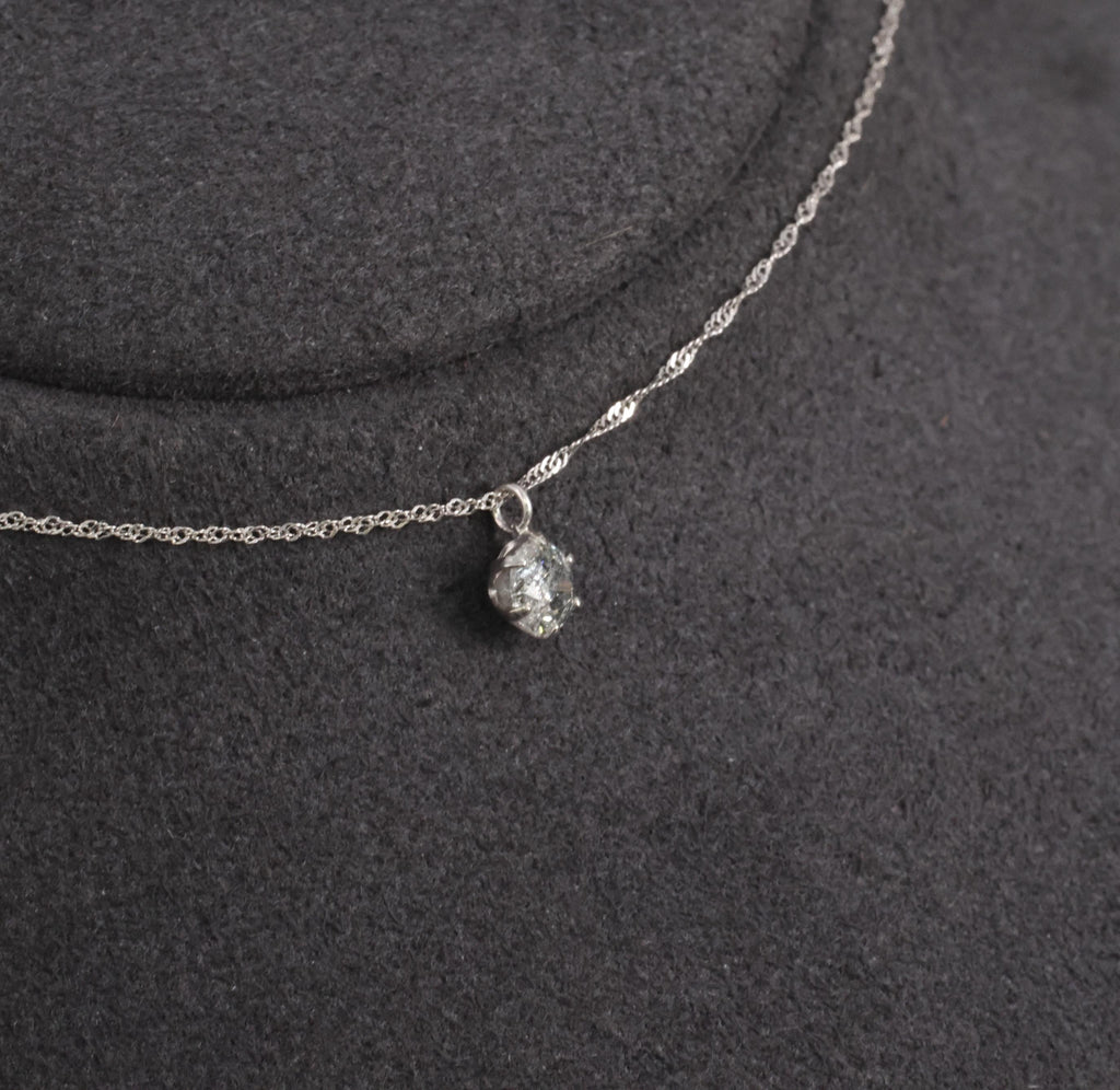 Classic 0.30ct Round Natural Untreated Diamond Pendant & Platinum Chain Necklace