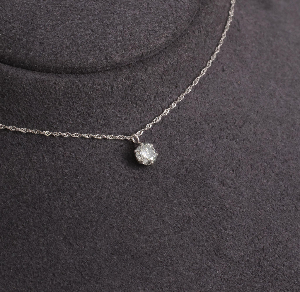 Classic 0.30ct Round Natural Untreated Diamond Pendant & Platinum Chain Necklace