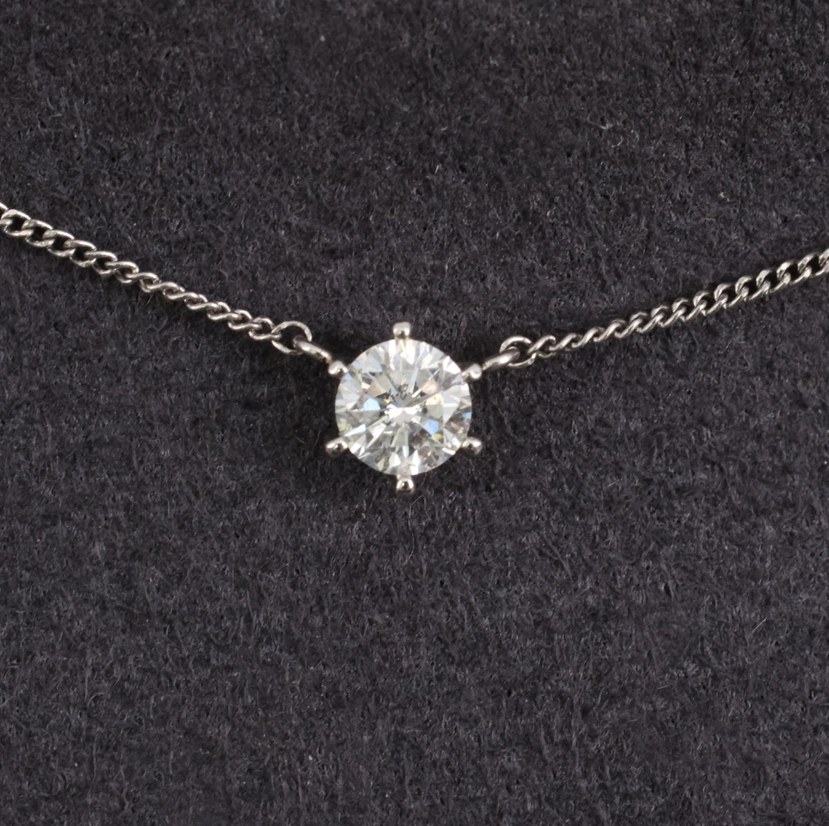 Fine 0.30ct HI/VS Round Natural Untreated Diamond Platinum Chain Necklace