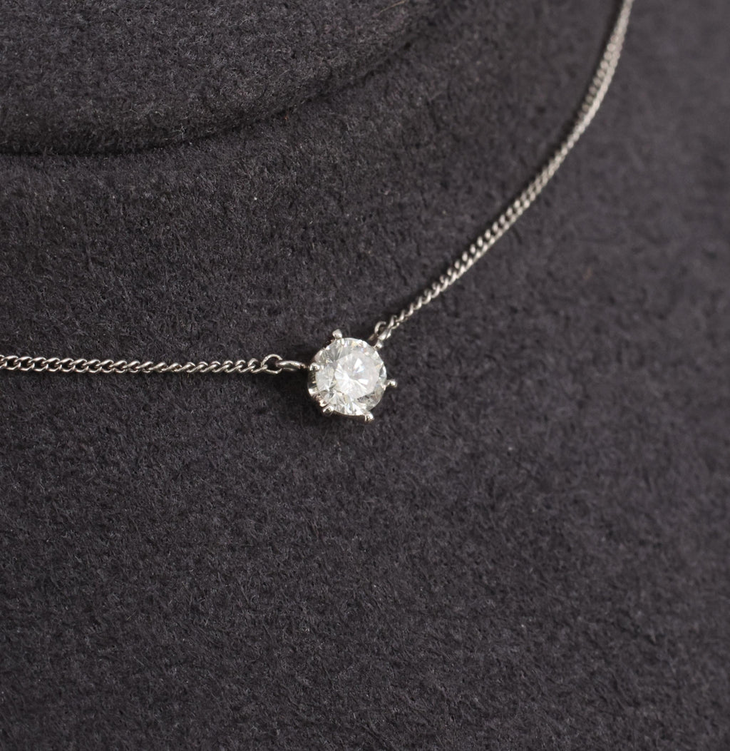 Fine 0.30ct HI/VS Round Natural Untreated Diamond Platinum Chain Necklace