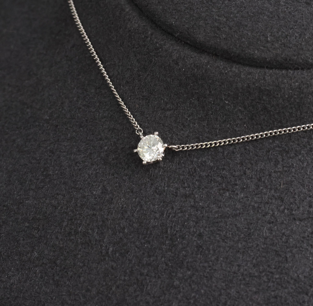 Fine 0.30ct HI/VS Round Natural Untreated Diamond Platinum Chain Necklace