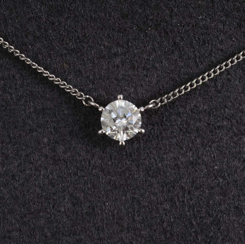 Fine 0.30ct HI/VS Round Natural Untreated Diamond Platinum Chain Necklace