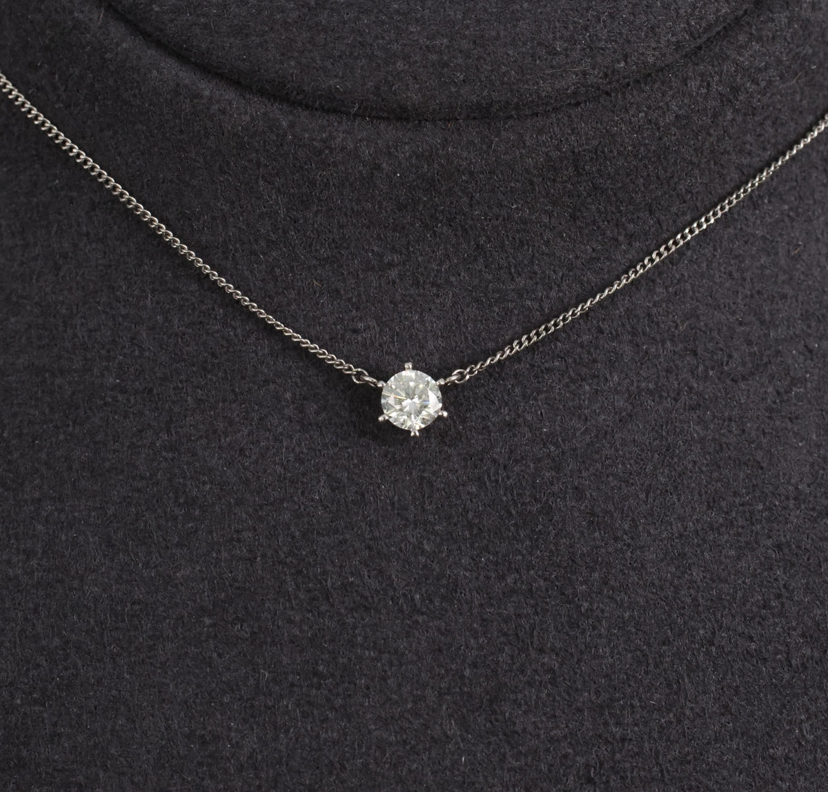 Fine 0.30ct HI/VS Round Natural Untreated Diamond Platinum Chain Necklace