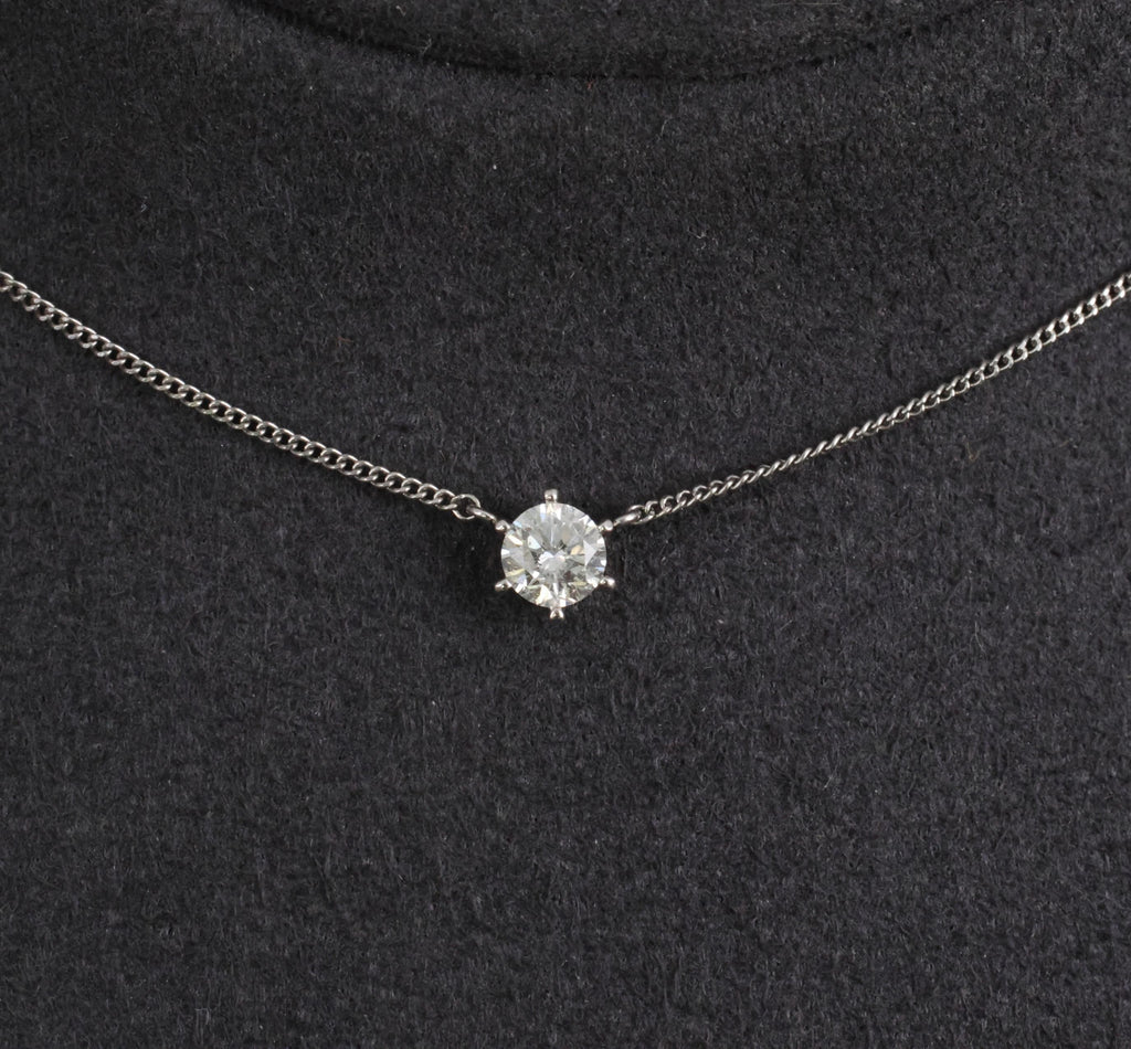 Fine 0.30ct HI/VS Round Natural Untreated Diamond Platinum Chain Necklace