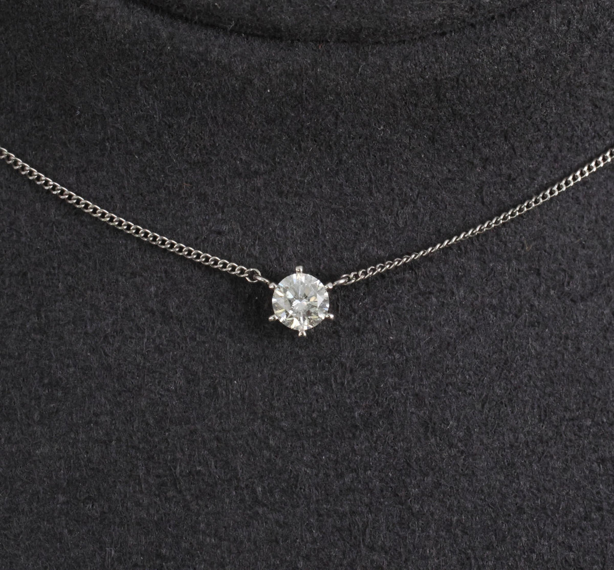 Fine 0.30ct HI/VS Round Natural Untreated Diamond Platinum Chain Necklace
