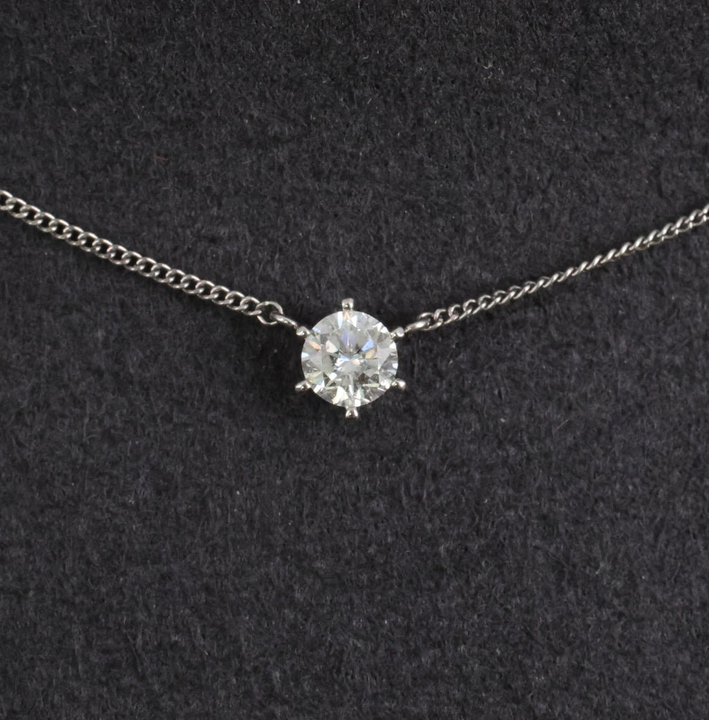 Fine 0.30ct HI/VS Round Natural Untreated Diamond Platinum Chain Necklace