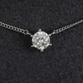 Fine 0.30ct HI/VS Round Natural Untreated Diamond Platinum Chain Necklace
