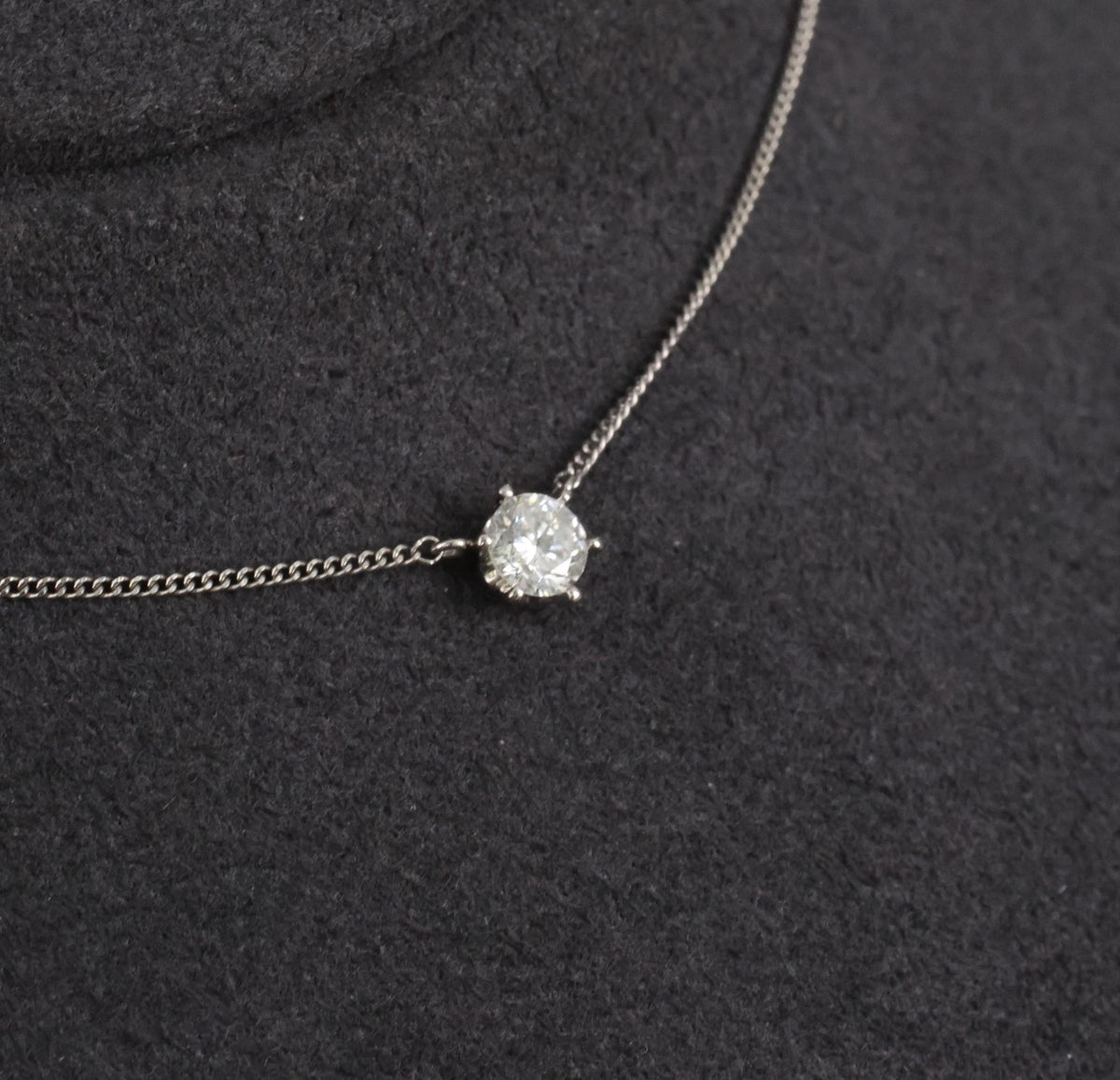 Fine 0.30ct HI/VS Round Natural Untreated Diamond Platinum Chain Necklace
