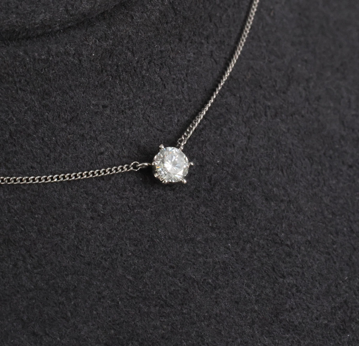 Fine 0.30ct HI/VS Round Natural Untreated Diamond Platinum Chain Necklace