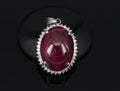 Vintage 29.45ct Natural Ruby & 0.85ct Diamond Platinum Pendant