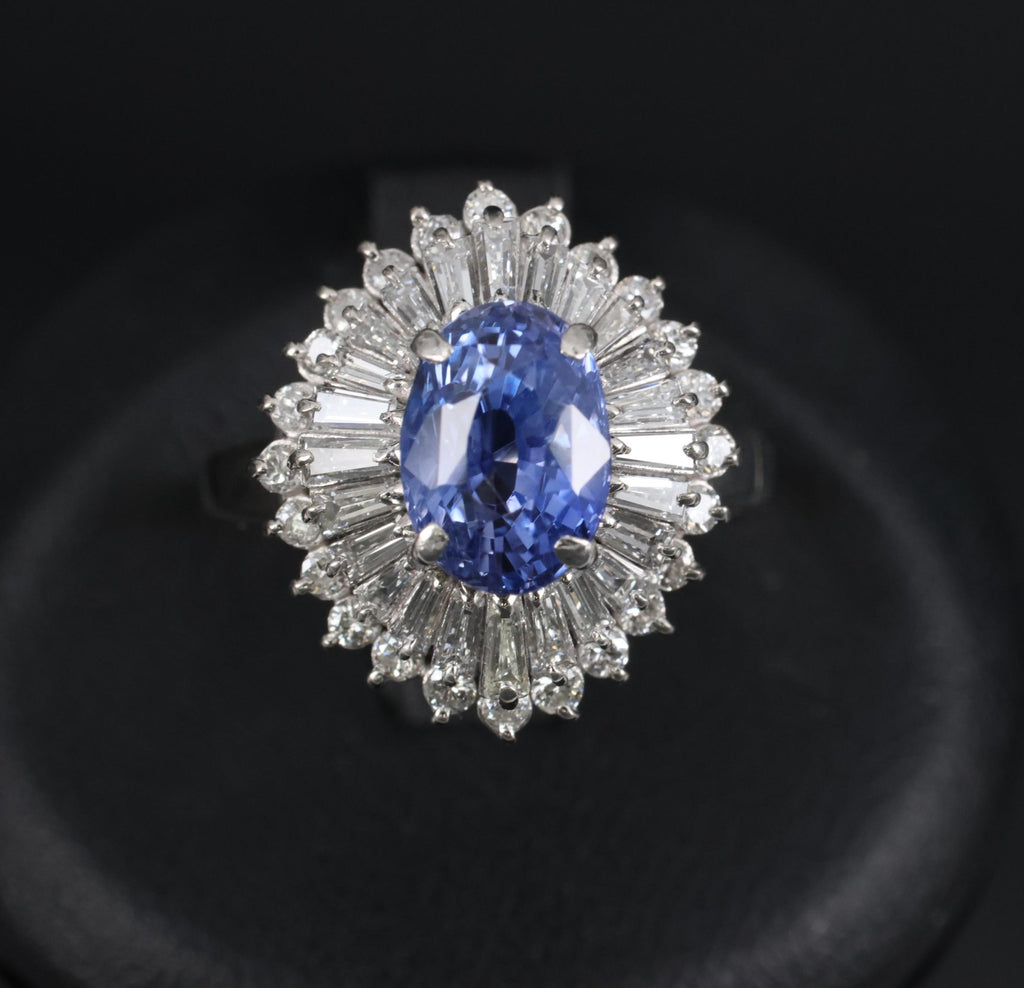 3.99ct GIA Ceylon NO HEAT Color Change Sapphire & 1.26ct Diamond Platinum Ring