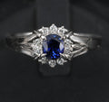 0.51ct Royal Blue Natural Sapphire & 0.10ct Diamond Platinum Ring, Size 7.75