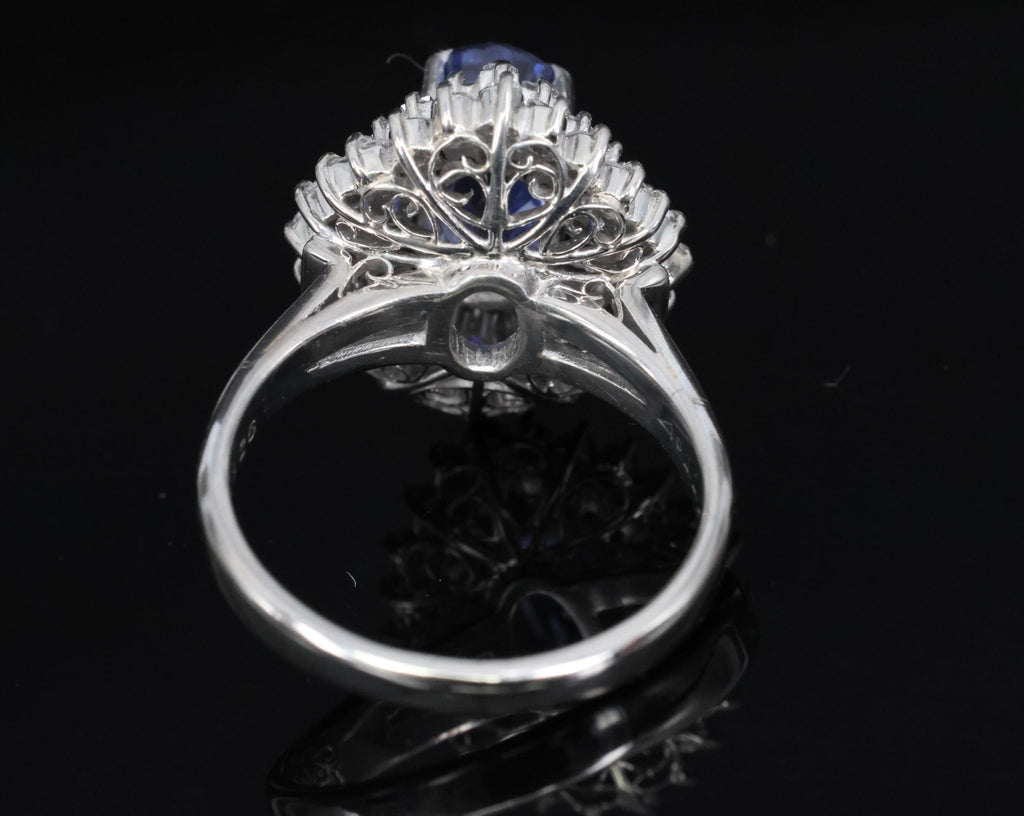3.99ct GIA Ceylon NO HEAT Color Change Sapphire & 1.26ct Diamond Platinum Ring