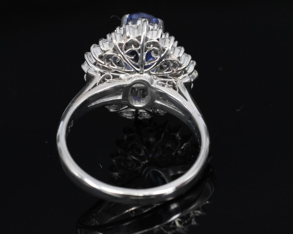 3.99ct GIA Ceylon NO HEAT Color Change Sapphire & 1.26ct Diamond Platinum Ring