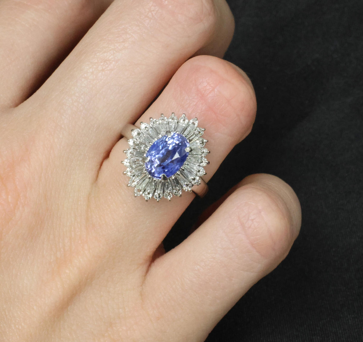 3.99ct GIA Ceylon NO HEAT Color Change Sapphire & 1.26ct Diamond Platinum Ring