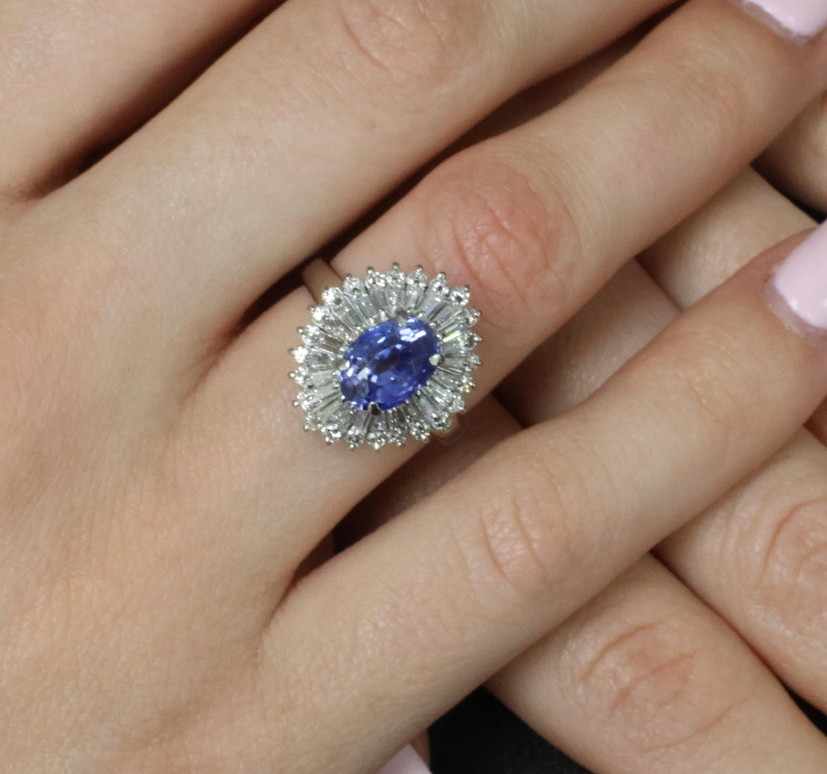 3.99ct GIA Ceylon NO HEAT Color Change Sapphire & 1.26ct Diamond Platinum Ring