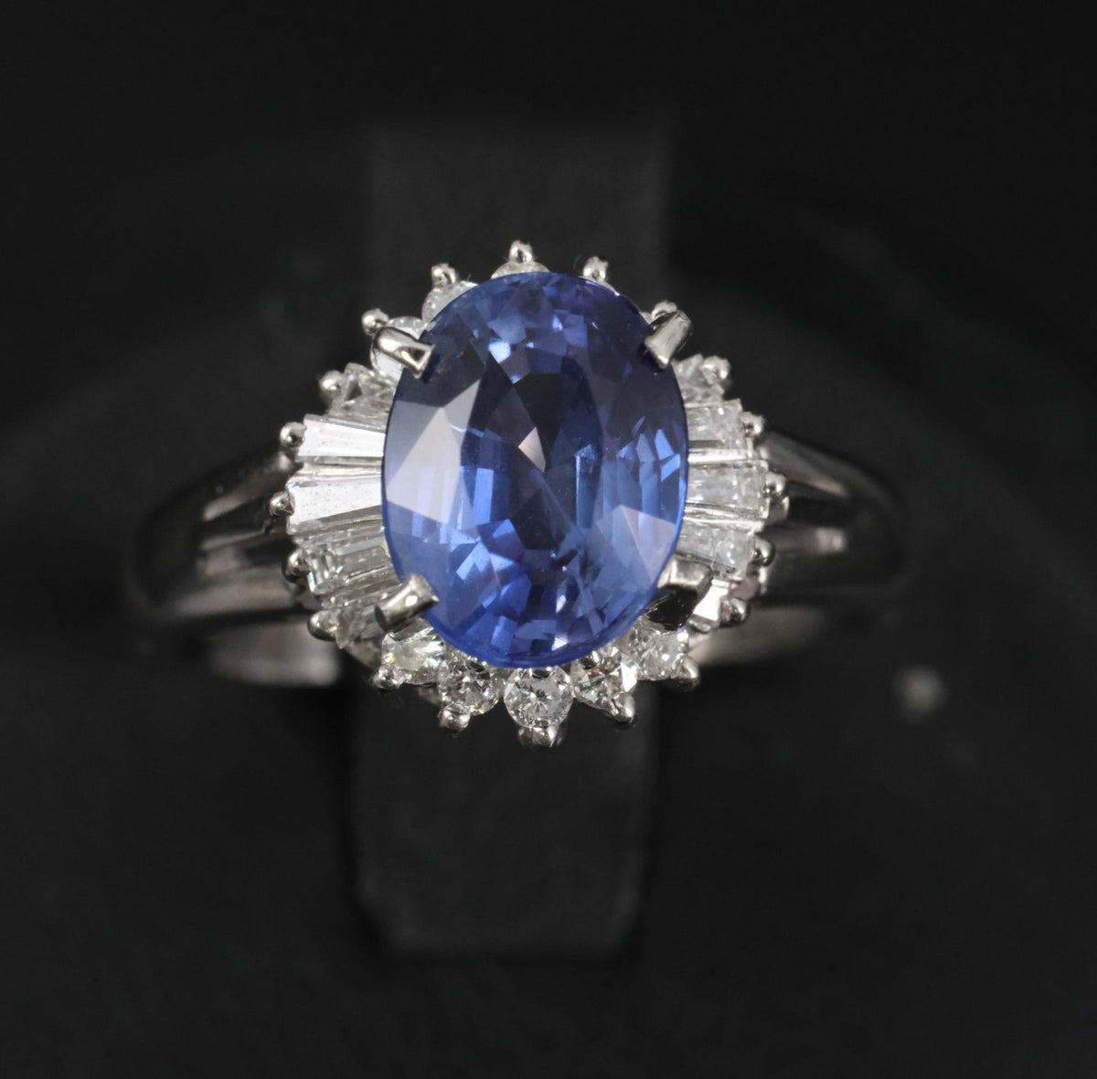 2.07ct GIA Ceylon Color Change Sapphire & 0.28ct Diamond Platinum Ring, Size 5