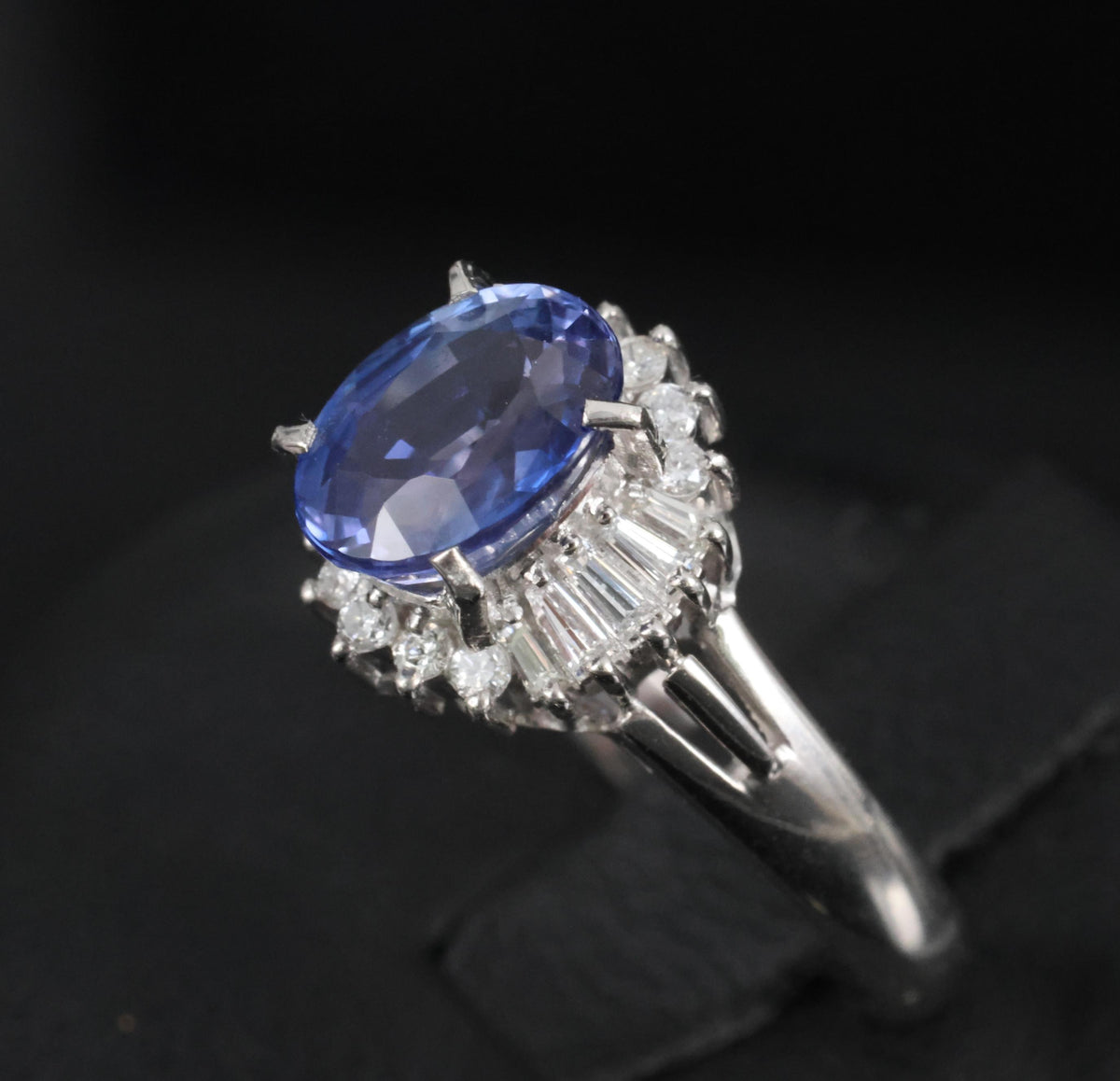 2.07ct GIA Ceylon Color Change Sapphire & 0.28ct Diamond Platinum Ring, Size 5
