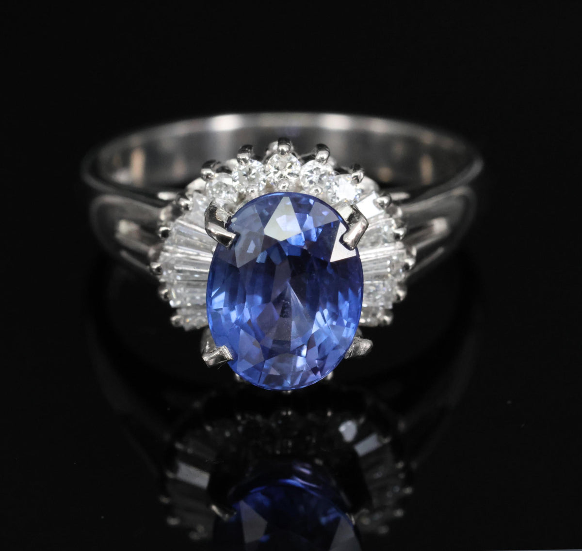 2.07ct GIA Ceylon Color Change Sapphire & 0.28ct Diamond Platinum Ring, Size 5