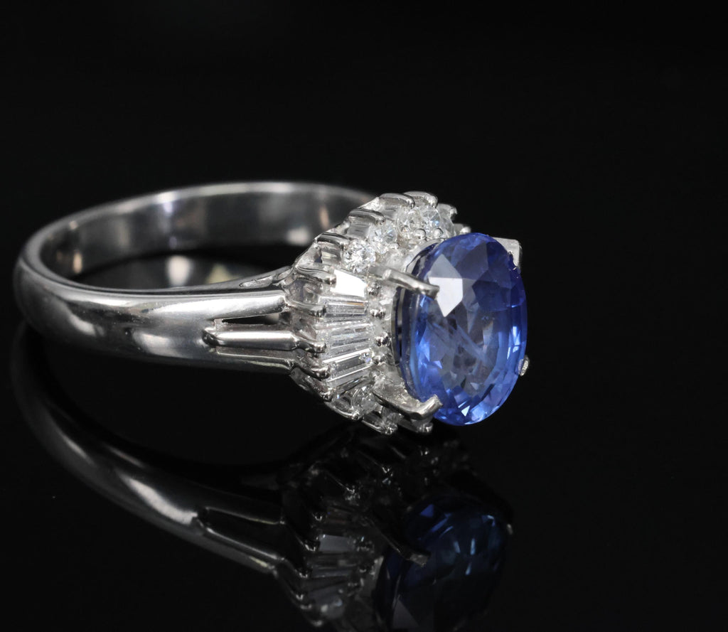 2.07ct GIA Ceylon Color Change Sapphire & 0.28ct Diamond Platinum Ring, Size 5