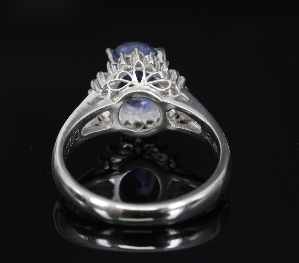 2.07ct GIA Ceylon Color Change Sapphire & 0.28ct Diamond Platinum Ring, Size 5