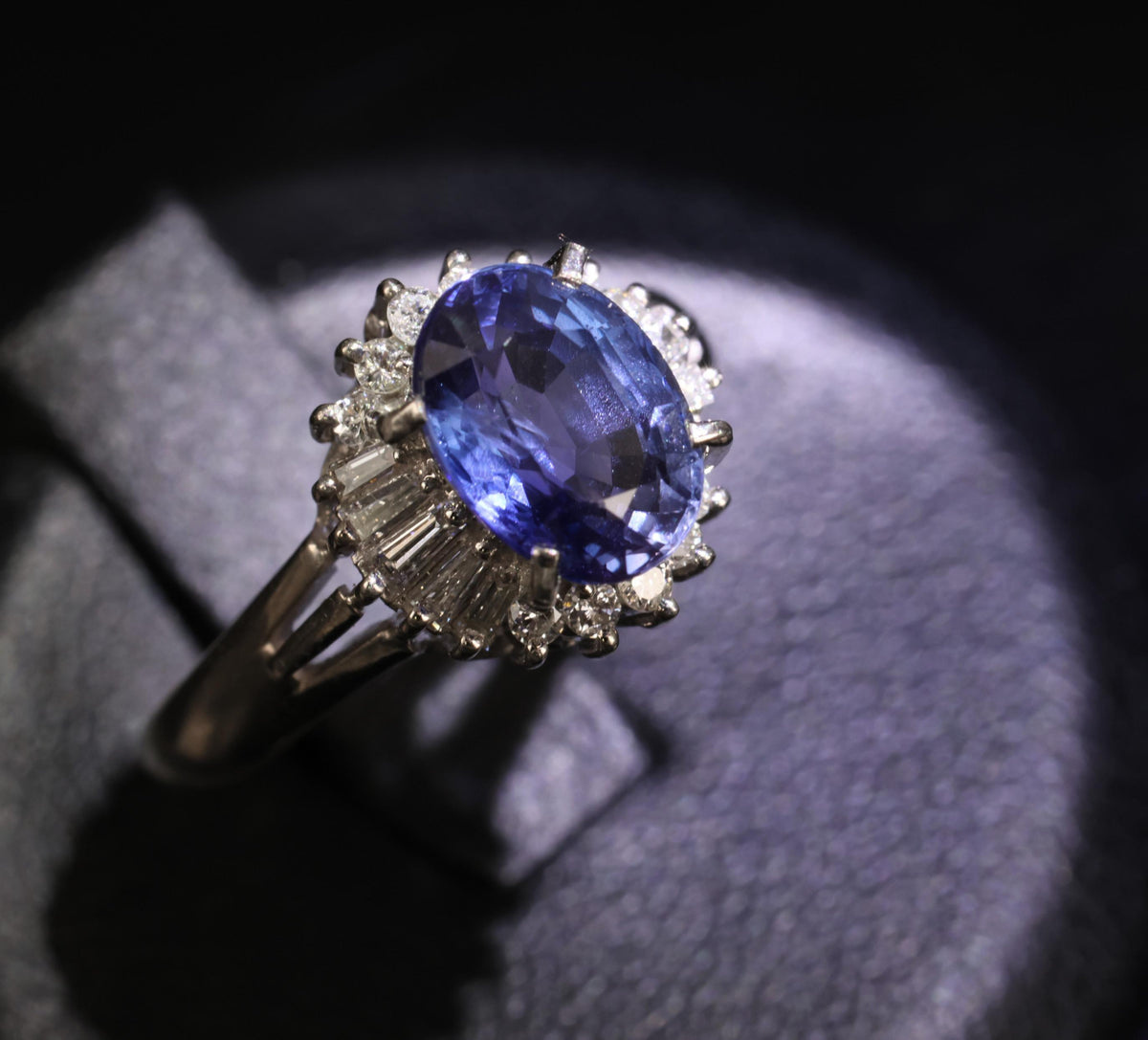 2.07ct GIA Ceylon Color Change Sapphire & 0.28ct Diamond Platinum Ring, Size 5
