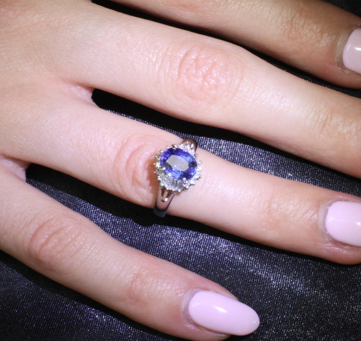 2.07ct GIA Ceylon Color Change Sapphire & 0.28ct Diamond Platinum Ring, Size 5