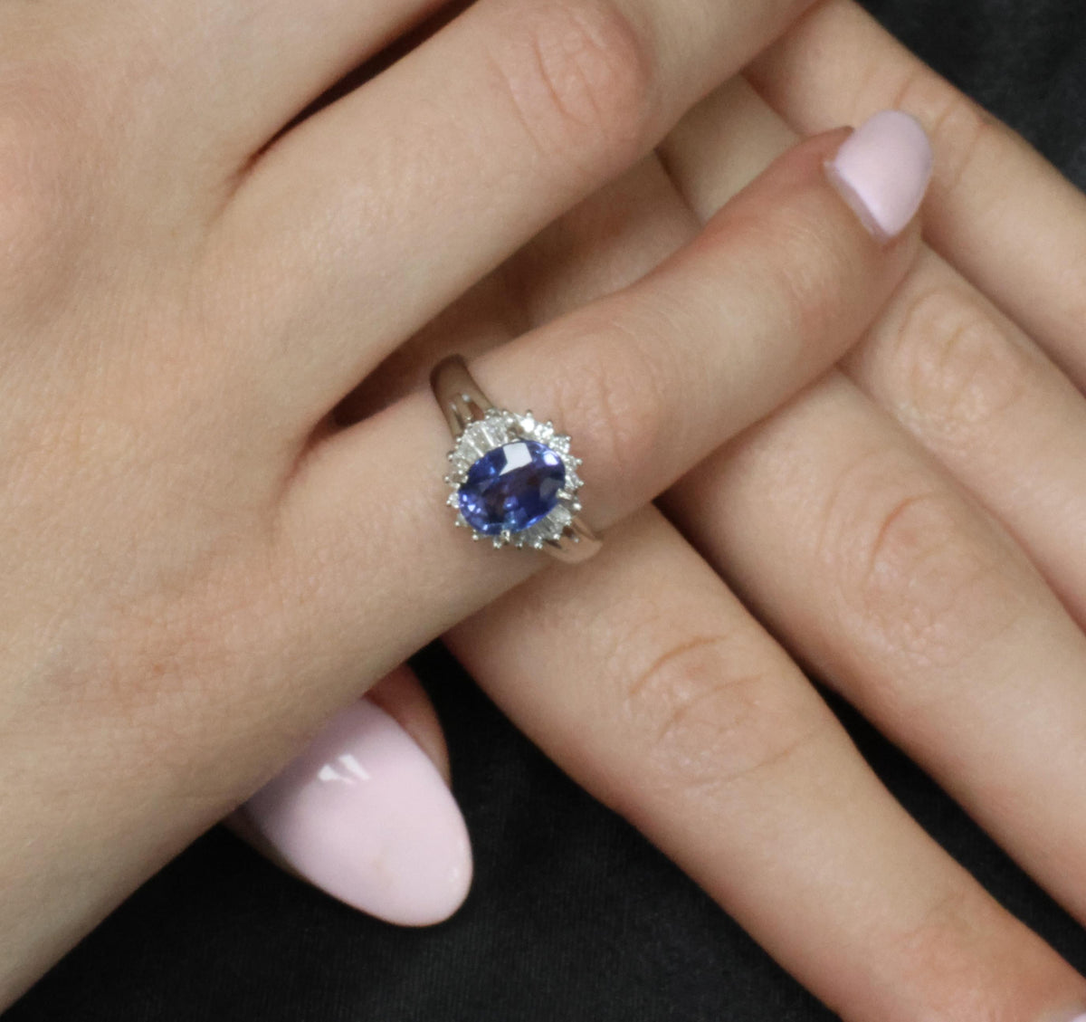 2.07ct GIA Ceylon Color Change Sapphire & 0.28ct Diamond Platinum Ring, Size 5