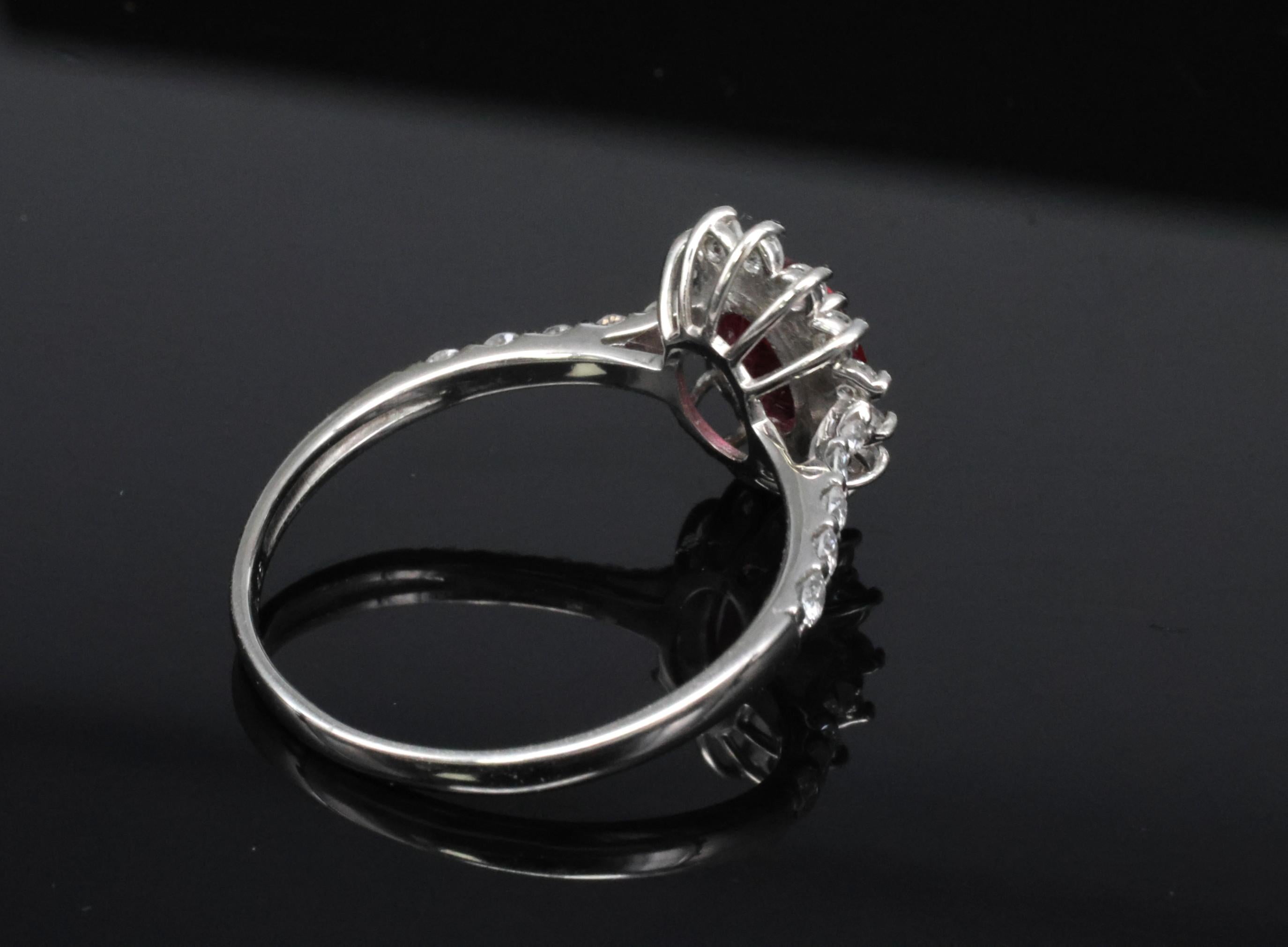 Fine 1.31ct AIGS GIA Pigeon Blood Ruby 0.46ct Diamond Platinum Ring Size 7