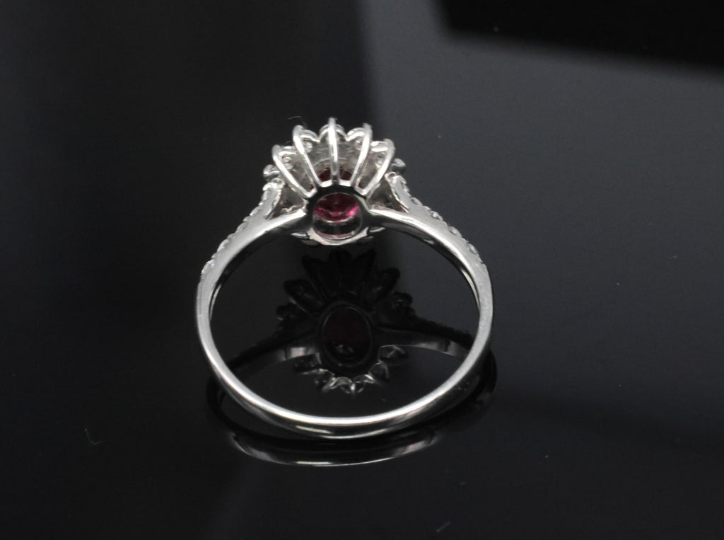 Fine 1.31ct AIGS GIA Pigeon Blood Ruby 0.46ct Diamond Platinum Ring Size 7