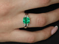 Fine 1.98ct GIA Colombian Emerald & 0.28ct Diamond Platinum Ring, Size 6.25