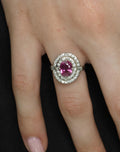 Fine Vintage 2.02ct GIA Thai Ruby & 0.83 Diamond Platinum Ring, Size 6