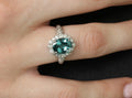 2.78ct Natural Indicolite Blue Tourmaline 0.44ct Diamond Platinum Ring Size 5.5