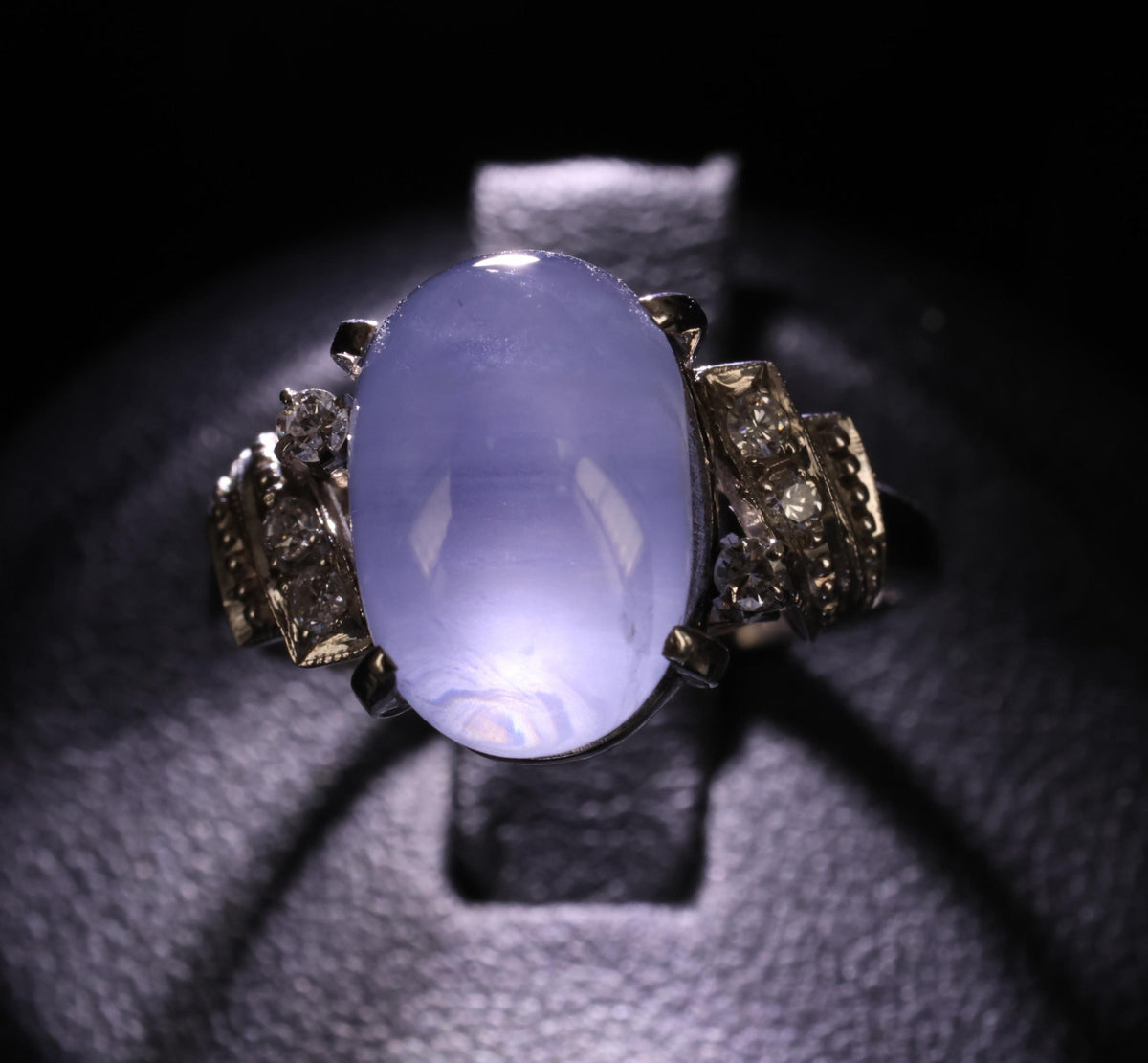 9.11ct Natural Untreated Star Sapphire & 0.15ct Diamond Platinum Ring, Size 5.75