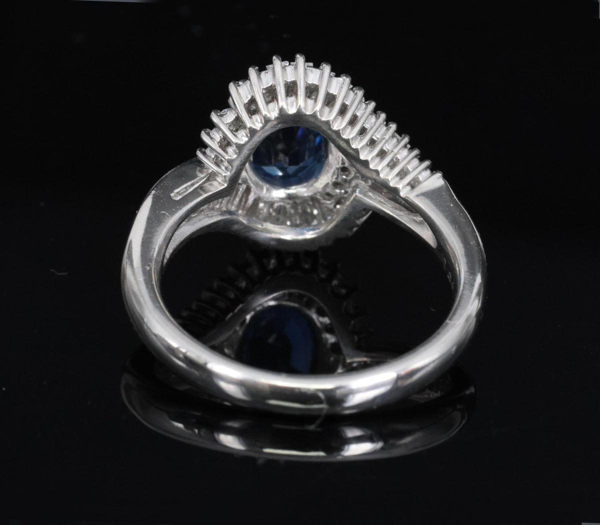 Fine 1.96ct Natural Intense Blue Sapphire 0.60ct Diamond Platinum Ring, Size 6.5