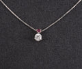 Fine 0.28ct Natural Diamond & 0.05ct Ruby Platinum Necklace
