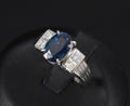 Fine 2.84ct Royal Blue Sapphire & 0.76ct Diamond Platinum Ring, Size 5.5