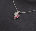 Vintage 0.36ct Natural Ruby & 0.09ct Diamond Platinum Necklace 6.8 Grams