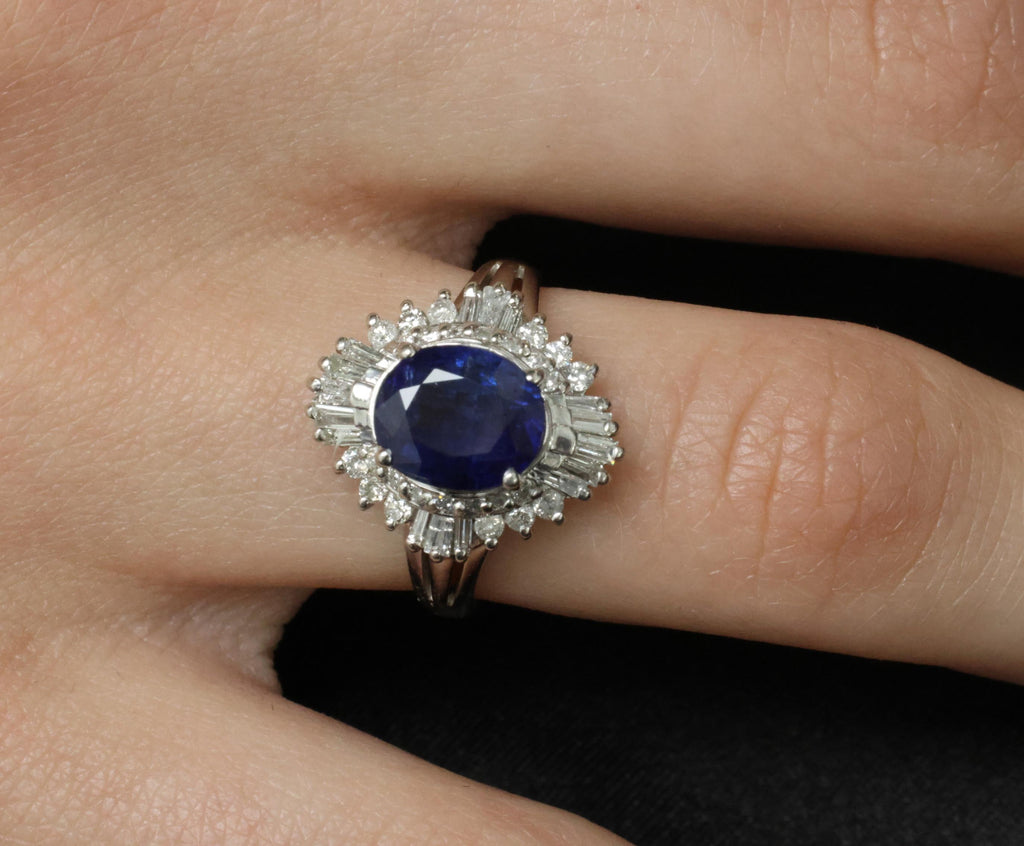 RARE 2.39ct GIA Burma No Heat Sapphire & 0.55ct Platinum Ring, Size 6